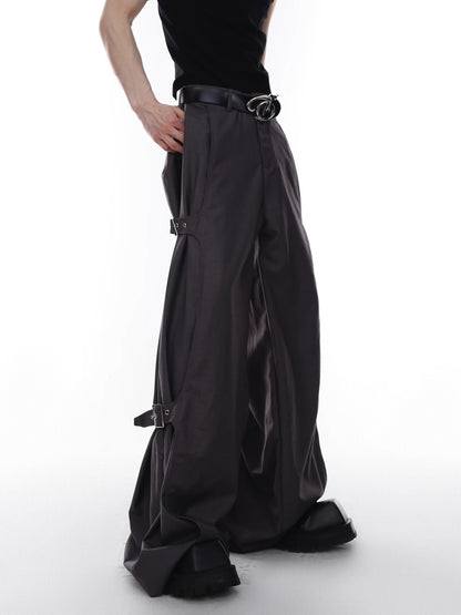 Strap Adjustable Wide Leg Trousers WN6964
