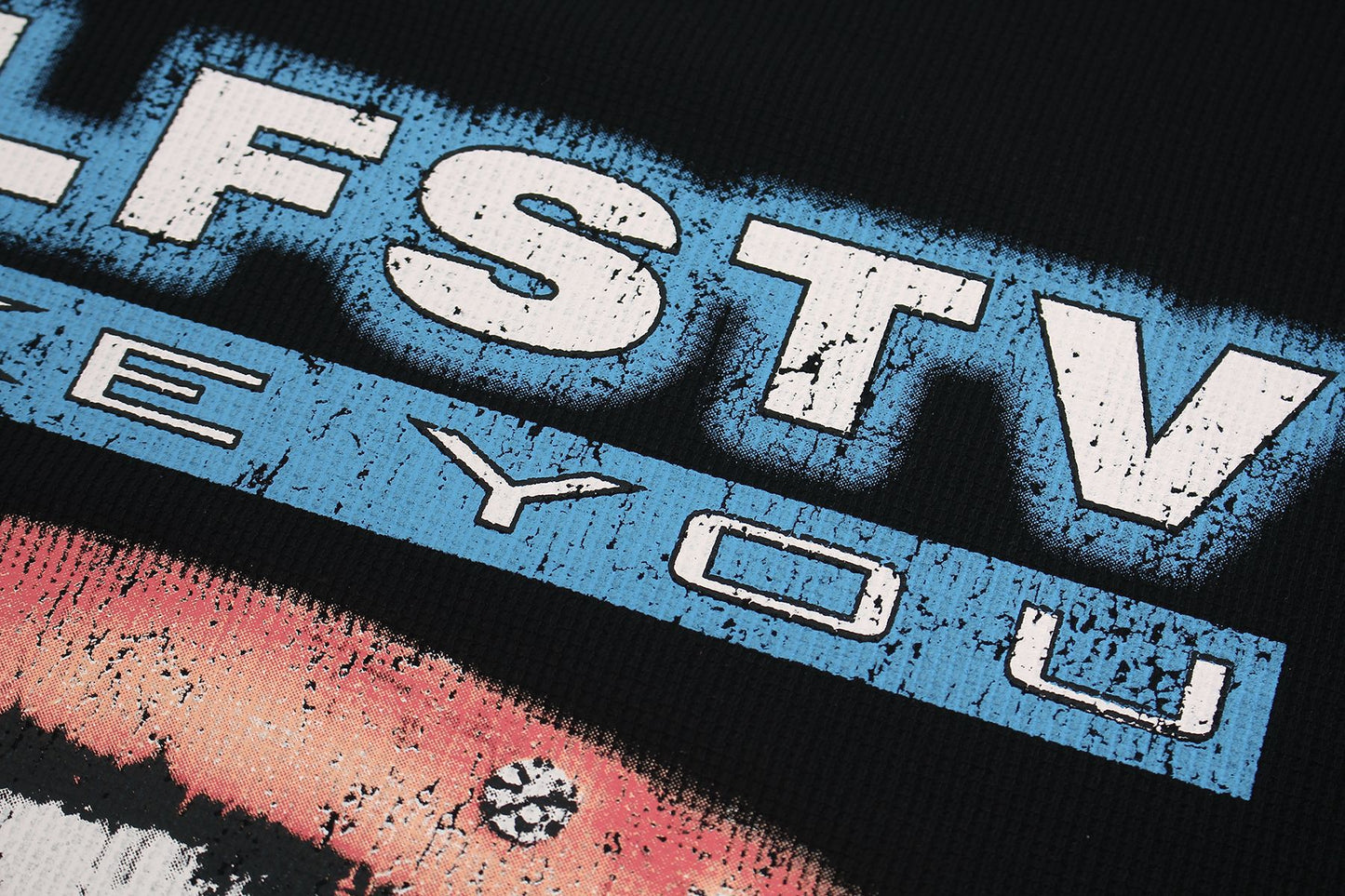 Waffle Graffiti Print Short Sleeve T-Shirt WN25905