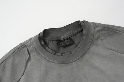 Utility Patchwork Washed Damage Short Sleeve T-Shirt WN25676