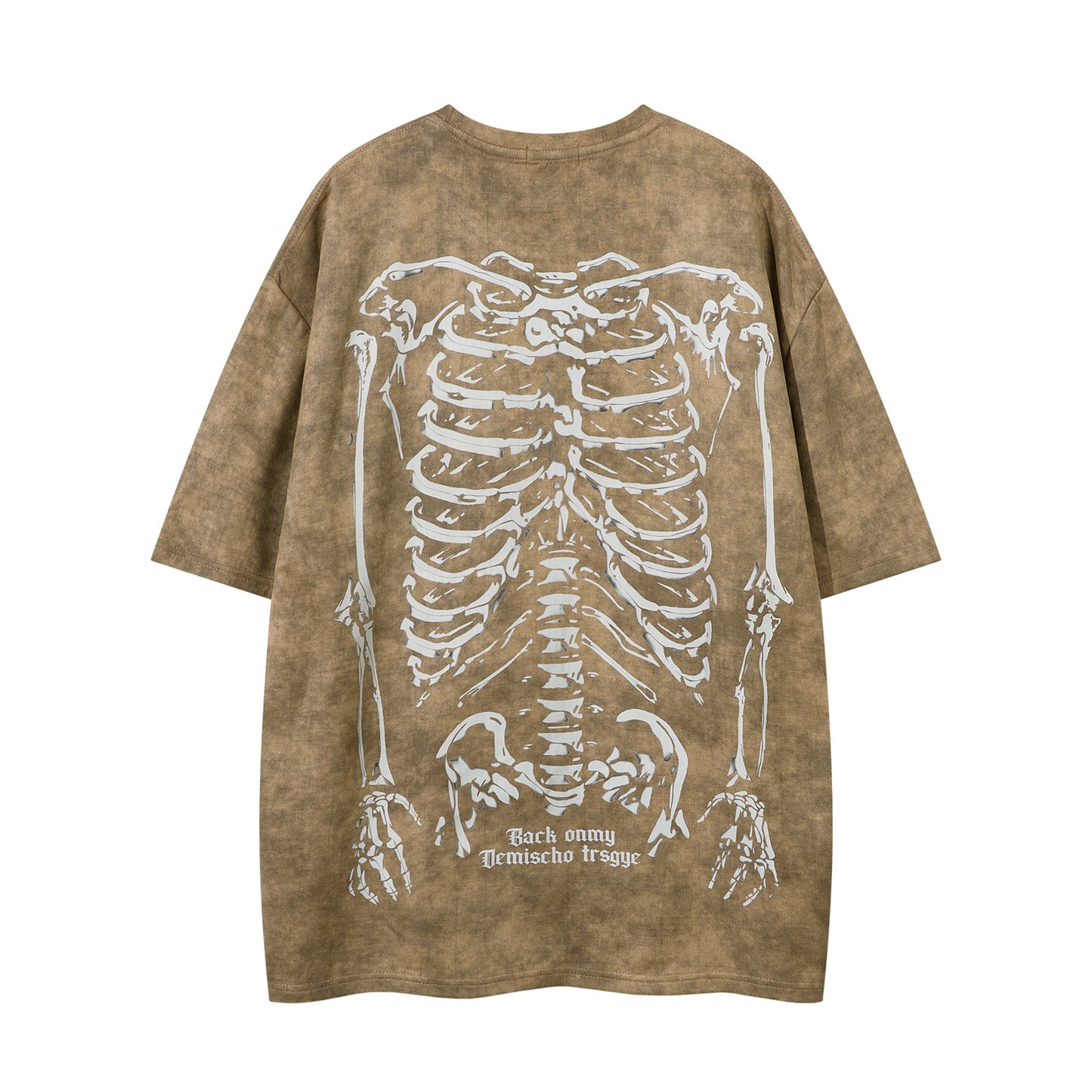Skeleton Print Oversize Short Sleeve T-Shirt WN15115