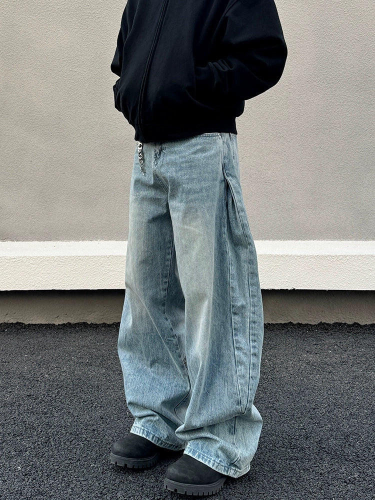 Wrinkle Wide Leg Denim Jeans WN19392