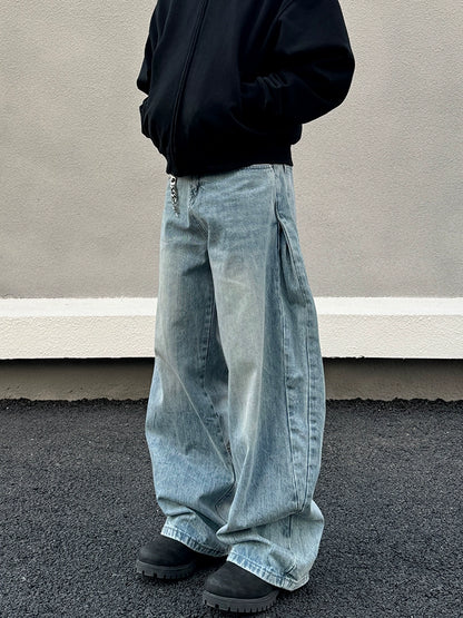 Wrinkle Wide Leg Denim Jeans WN19392