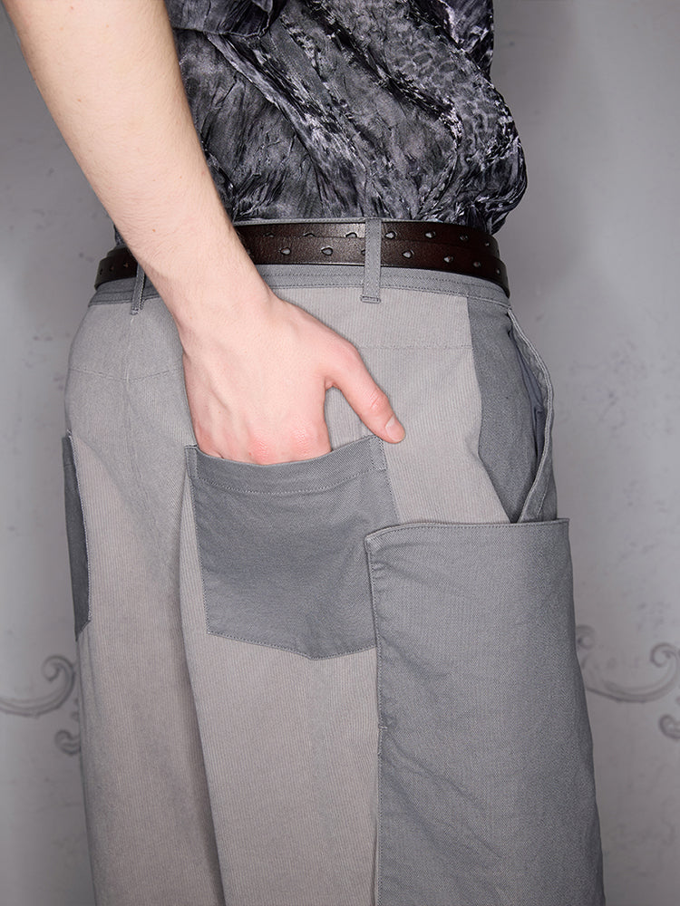 Patchwork Pocket Design Half Pants WN18032