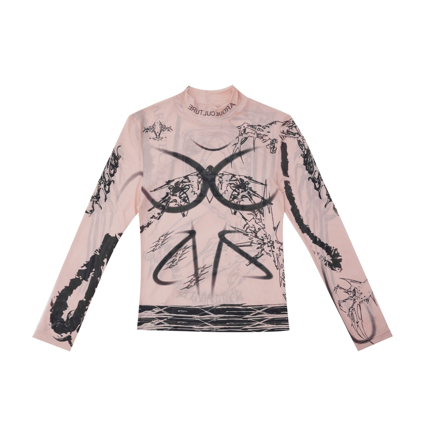 Graffiti Print Second Skin Long Sleeve T-shirt WN6512