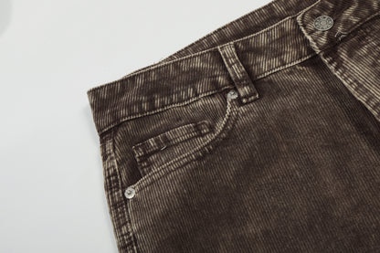 Washed Corduroy Straight Pants WN23064