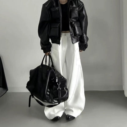 Patchwork Scimitar Wide Leg Trousers WN20063