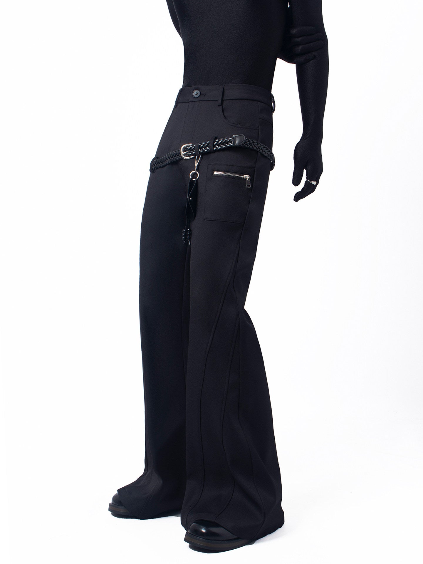 Belt Decor Flare Trousers WN23710