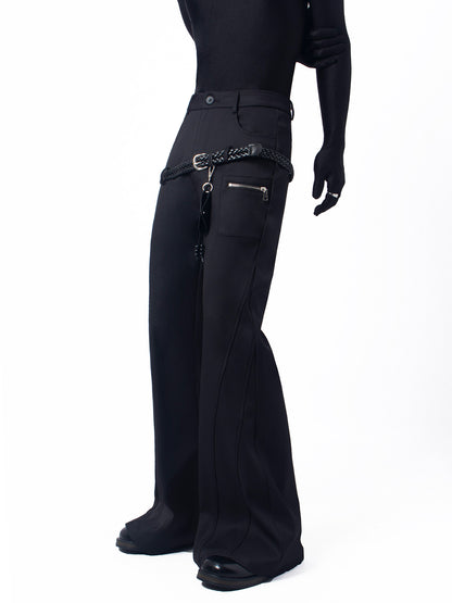 Belt Decor Flare Trousers WN23710