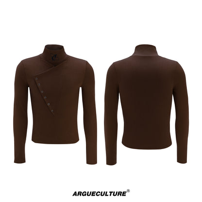 High-Neck Splice Thermal Long Sleeve T-Shirt WN22597