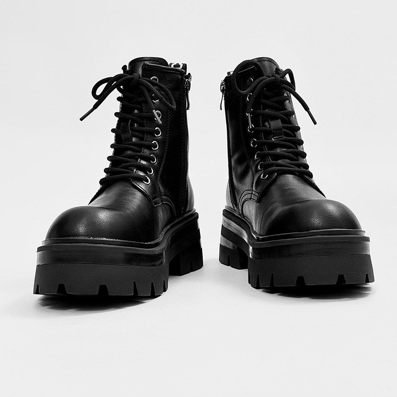 Lace Up Thick Sole Short Boots WN24562
