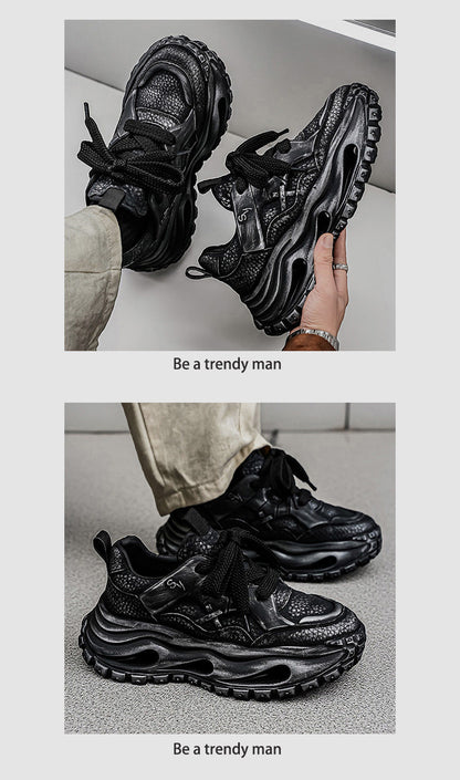 Strap Detail Chunky Sole Lace-Up Sneakers WN23363