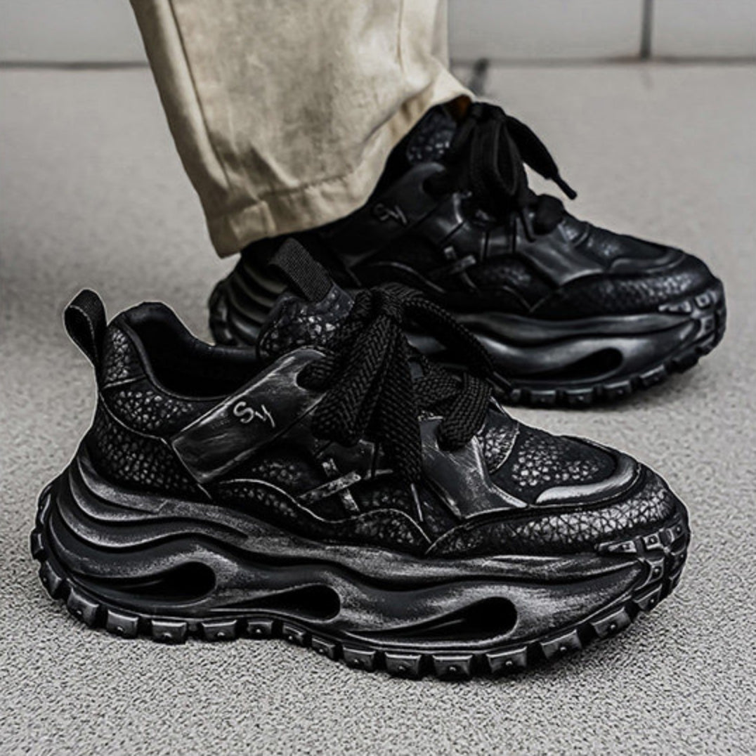 Strap Detail Chunky Sole Lace-Up Sneakers WN23363