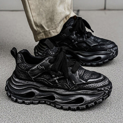 Strap Detail Chunky Sole Lace-Up Sneakers WN23363