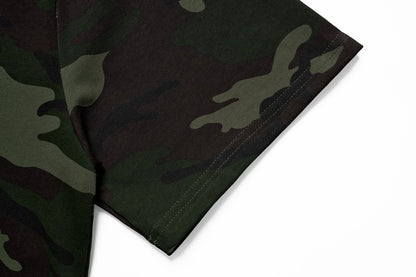 Camouflage Letter Graphic Short Sleeve T-Shirt WN28053