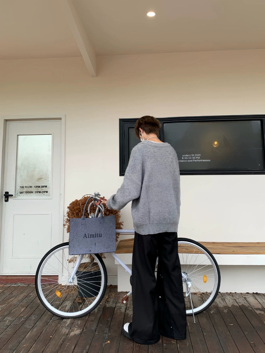 Oversize V-Neck Knit Cardigan WN19936