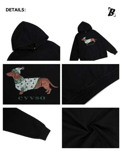 Washed Dog Graphic Print Hoodie WN26207