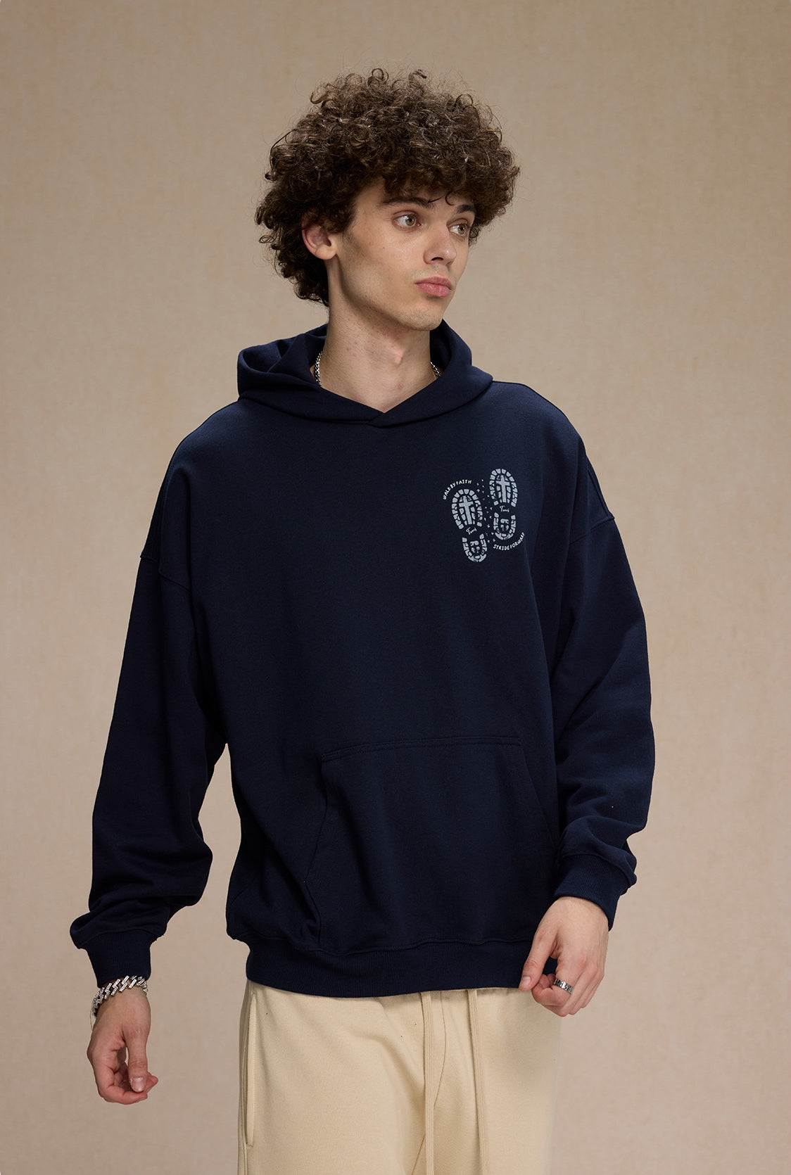 Heavyweight Print Oversize Pullover Hoodie WN9996