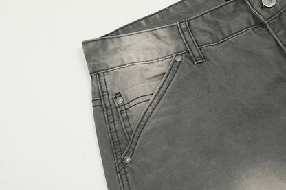 Wash Paint Mid-Rise Straight Denim Jeans WN18530