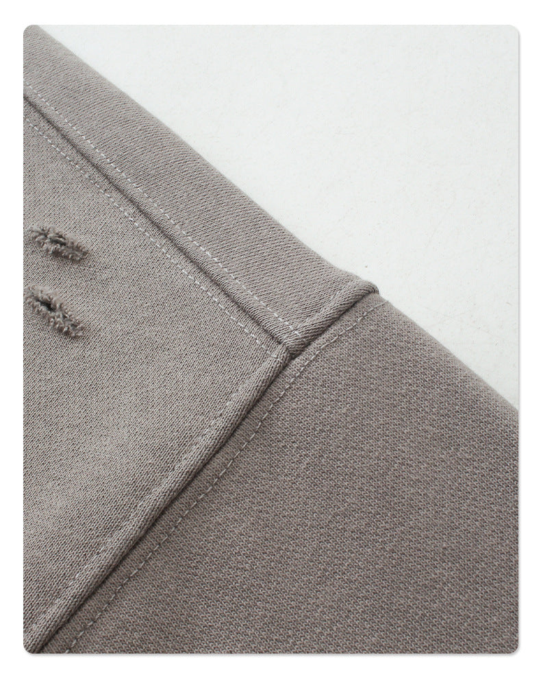 Oversize Zipper Design Damage Hoodie WN9979