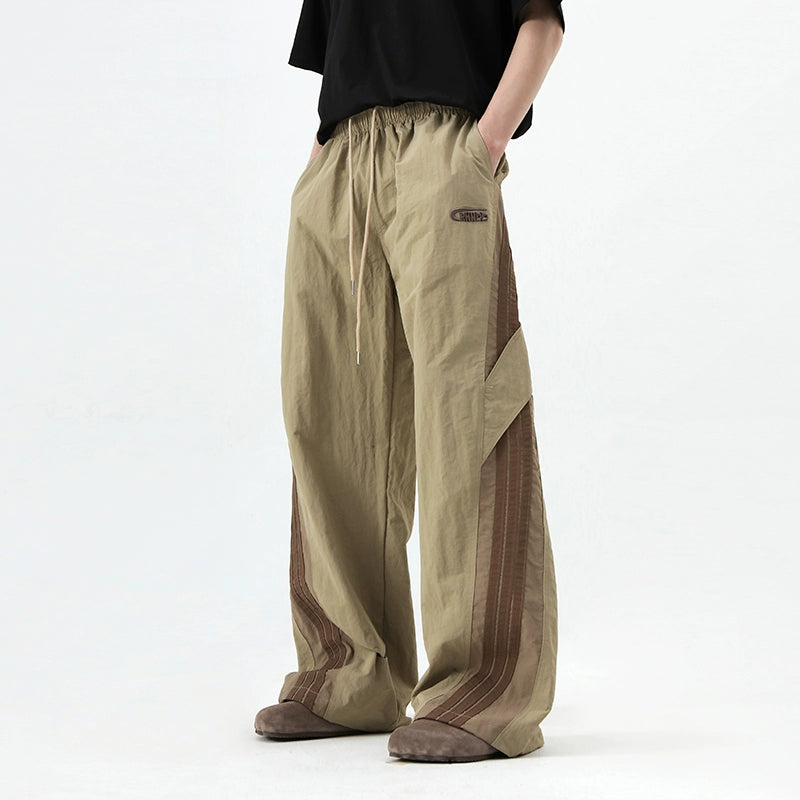 Sporty Stripe Parachute Wide-Leg Pants WN10320