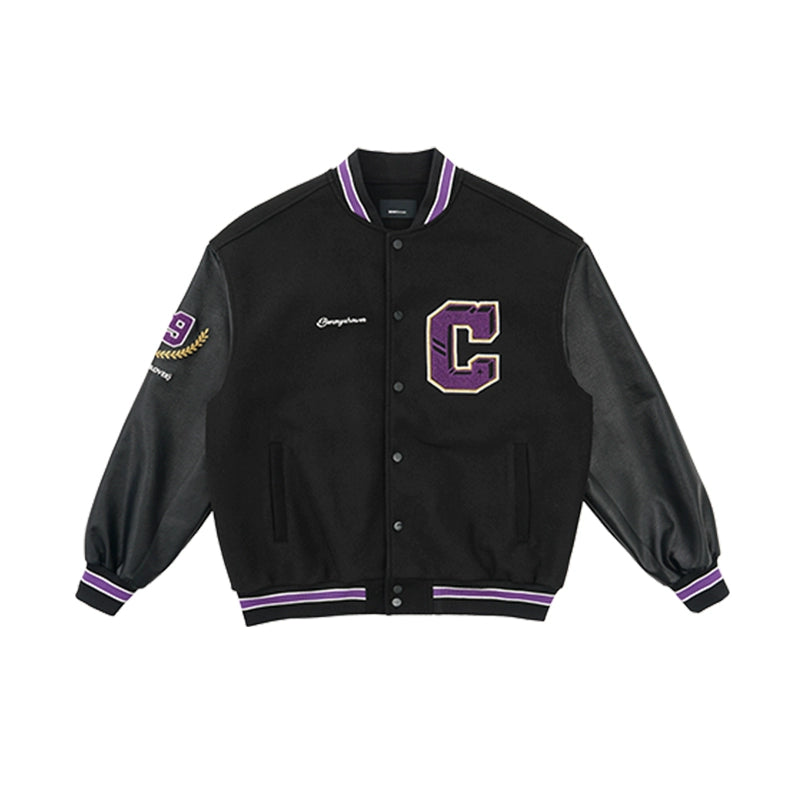 Letter Embroidery American Baseball Jacket WN8601