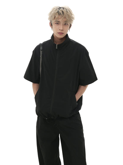 Oversize Sporty Zipper Shirt & Wide-Leg Sporty Pants Setup WN7969