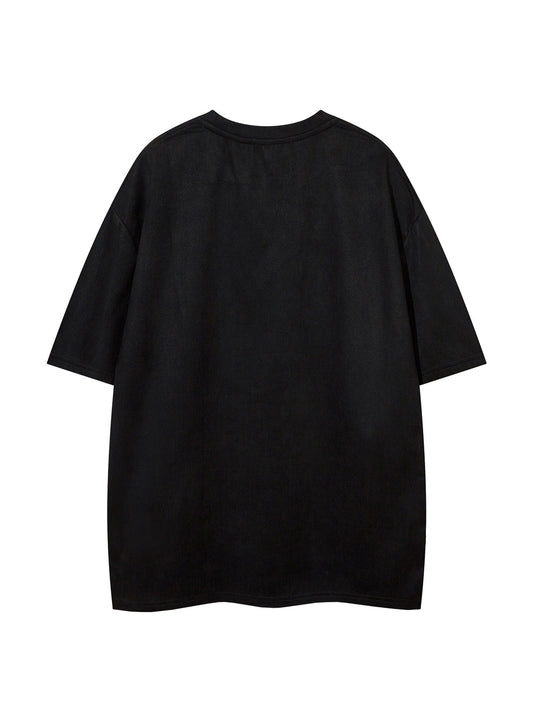 Suede Graphic Print Short Sleeve T-Shirt WN25721