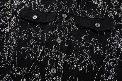 Allover Line Embroidery Denim Jacket WN28087