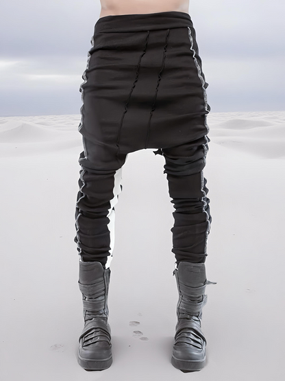 Asymmetric Colorblock Panel Slim Pants WN21979