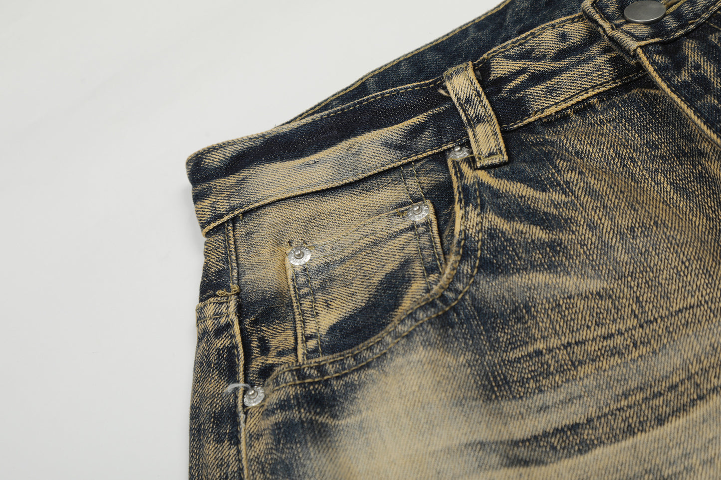 Washed Fade Wide Leg Denim Jeans WN25414