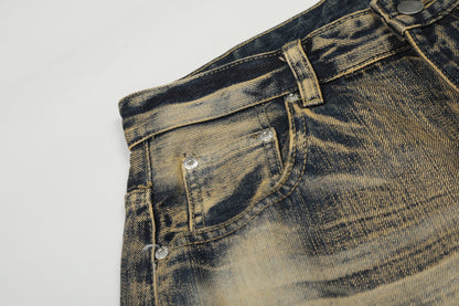 Washed Fade Wide Leg Denim Jeans WN25414