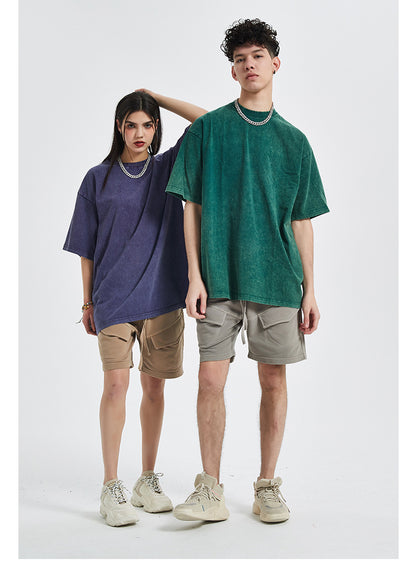 Vintage Dyed Oversize Short-sleeve T-shirt & Vintage Dyed Short Sweatpants Setup WN6631