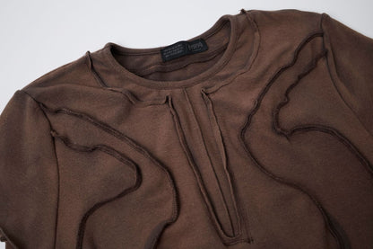 Washed Deconstruction Layered Short Sleeve T-Shirt WN25810