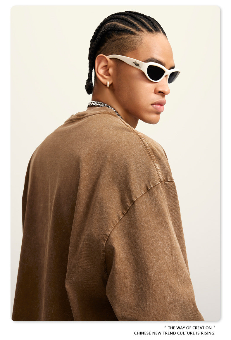 Oversize Washed Long-sleeve t-shirt WN6053