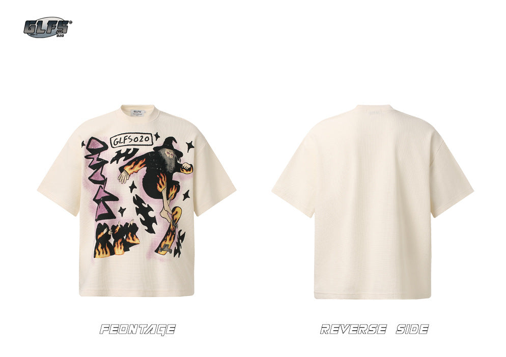Waffle Artwork Graphic Short Sleeve T-Shirt WN26432