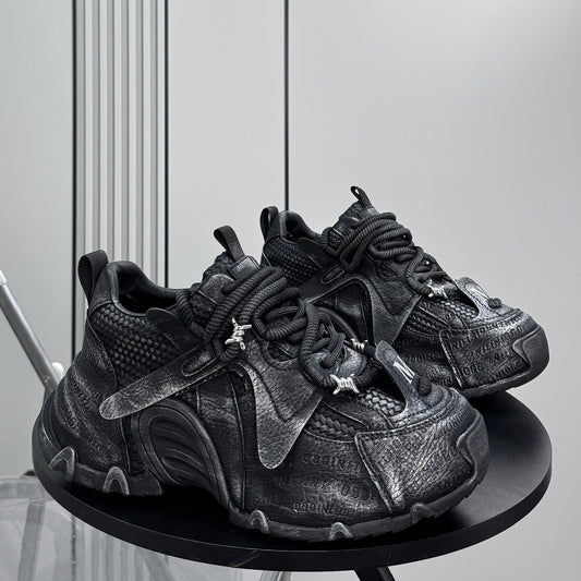 Embroidery Panel Chunky Sole Sneakers WN24574