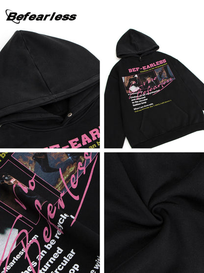 Photo Graphic Letter Print Hoodie WN23589