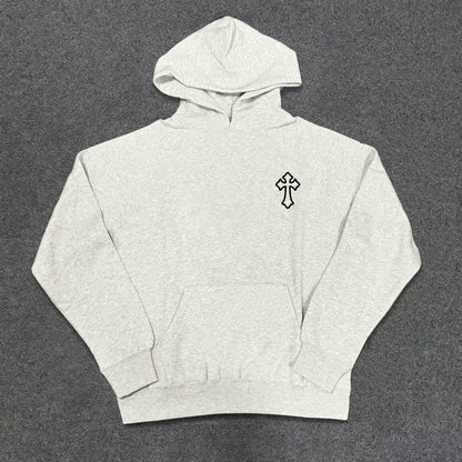 Heavyweight Cross Design Oversize Pullover Hoodie WN16239