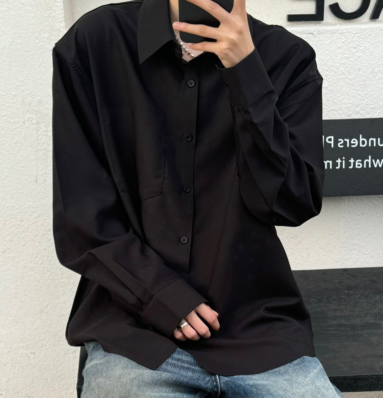 Drapey Drop Shoulder Wrinkle-Free Long Sleeve Shirt WN23150