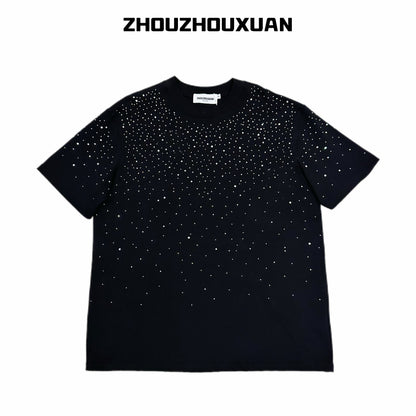 Rhinestone Star Heavyweight Oversize Short Sleeve T-Shirt WN20713