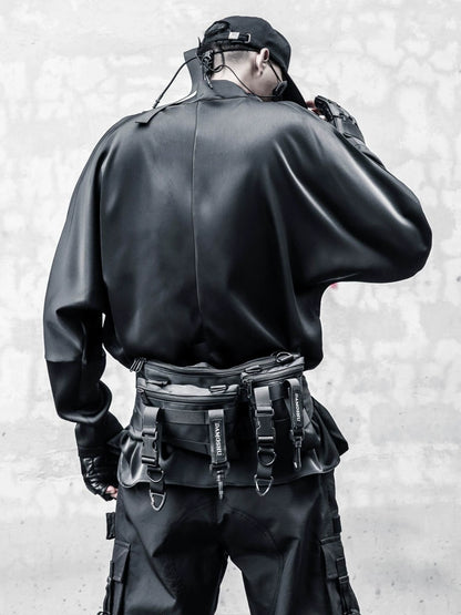 High-Neck Batwing Long Sleeve T-Shirt WN22320