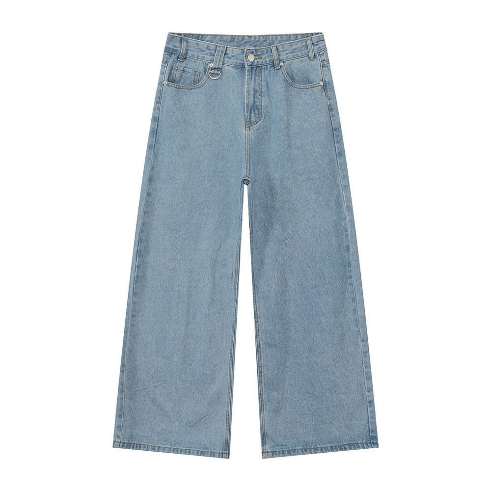 Light Washed Wide Leg Denim Jeans WN24879