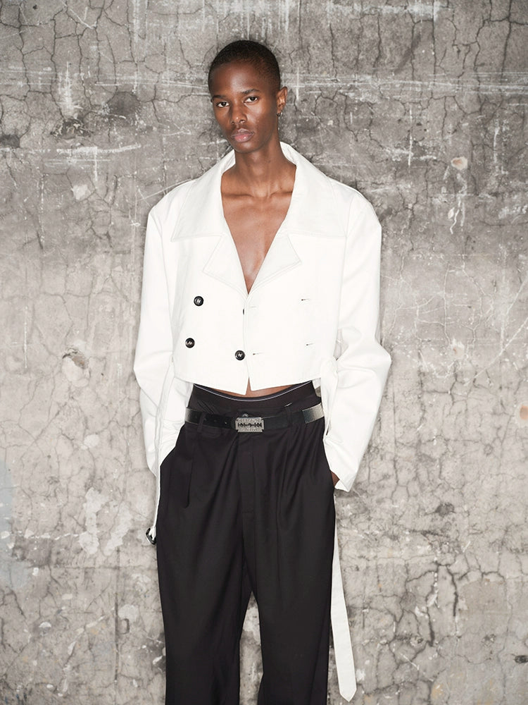 Double-Breasted Lapel Short Jacket WN21312