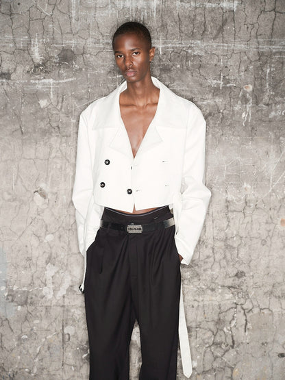 Double-Breasted Lapel Short Jacket WN21312