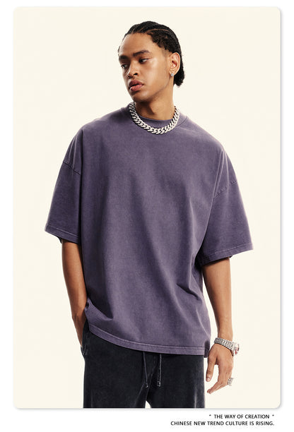 Washed Oversize Short-sleeve T-shirt WN6454