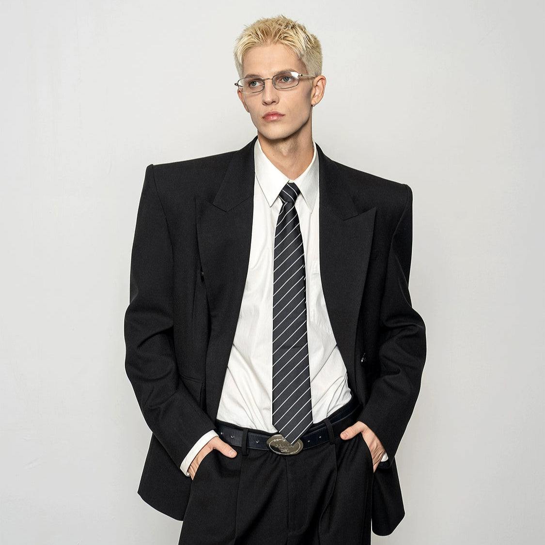 Wide Shoulder Tailored Jacket & Trousers Setup WN20880