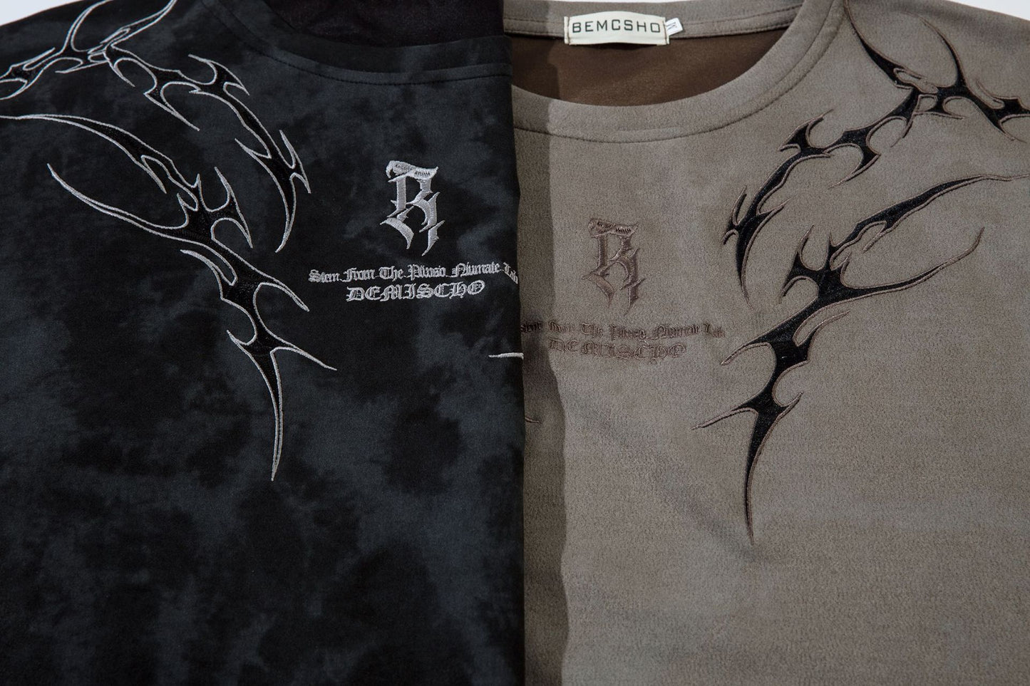 Washed Thorn Print Short Sleeve T-Shirt WN25543