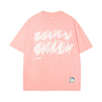 Foam Letter Print Short Sleeve T-Shirt WN25791