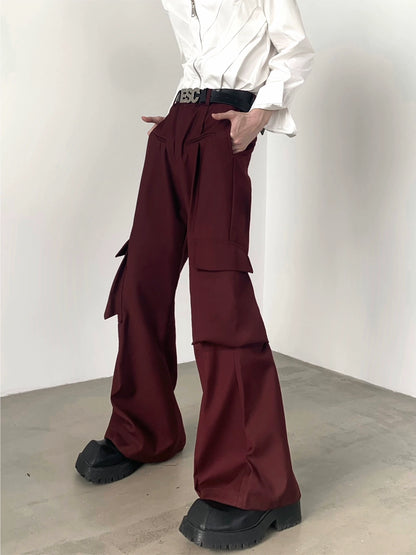 High Waist Tuck-in Micro Flare Cargo Pants WN9160