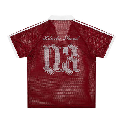 Mesh Gothic Number Short Sleeve Shirt WN26770